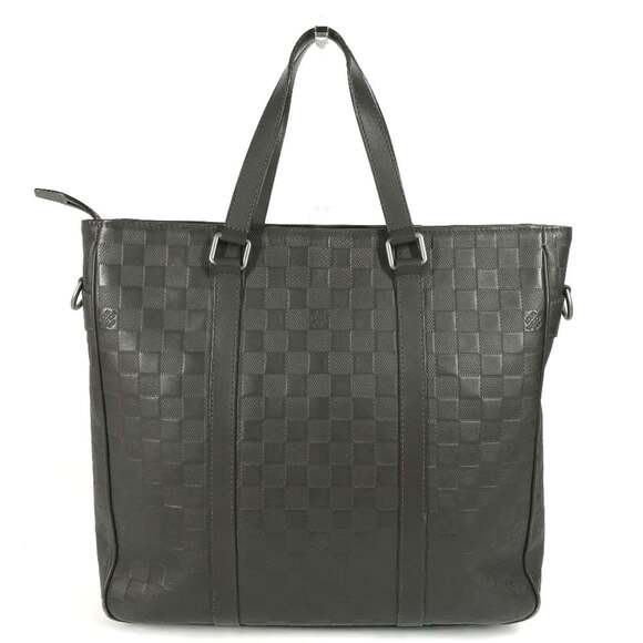 LOUIS VUITTON Authentic Brown Damier Leather Tote Bag - Picture 2 of 16